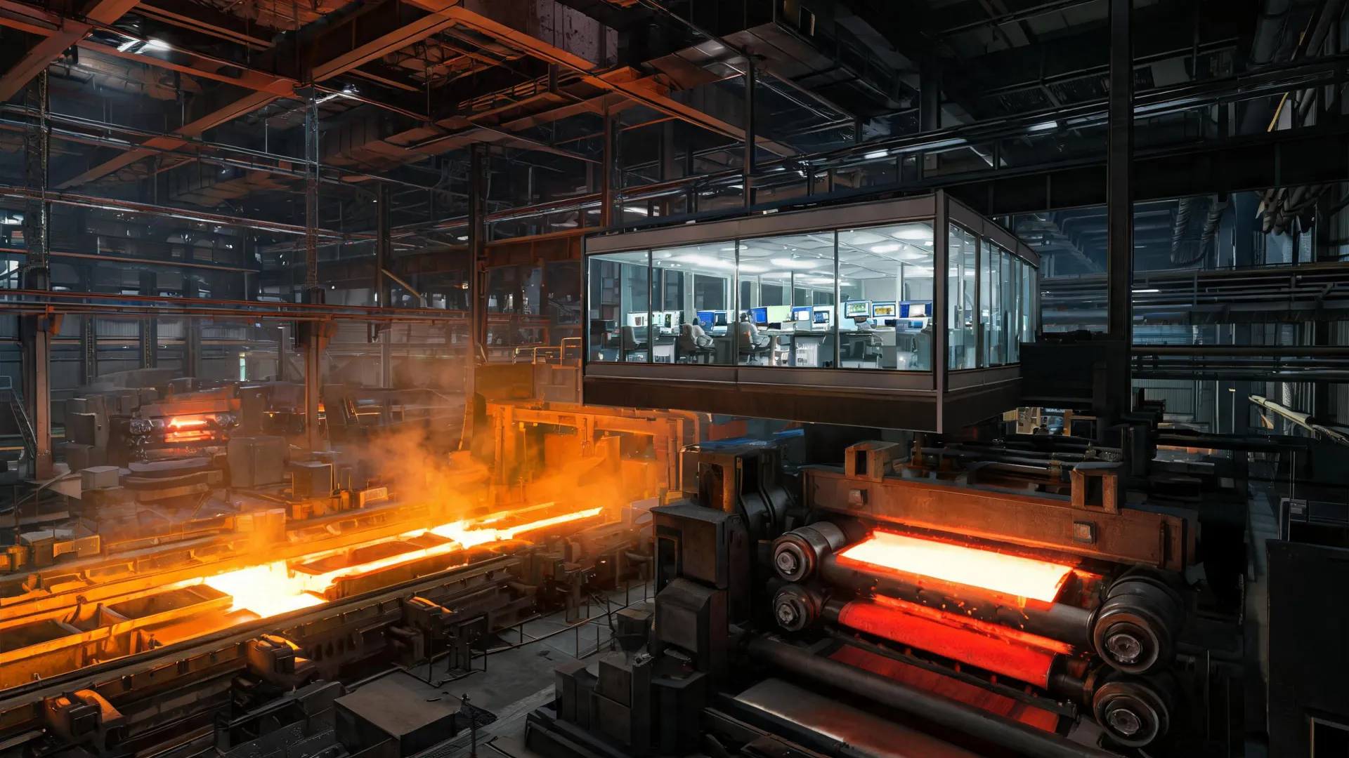 Steel mill continuous casting line